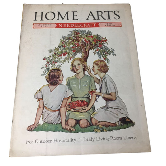 Home Arts August 1939 Vintage Collectible Needlecraft Magazine