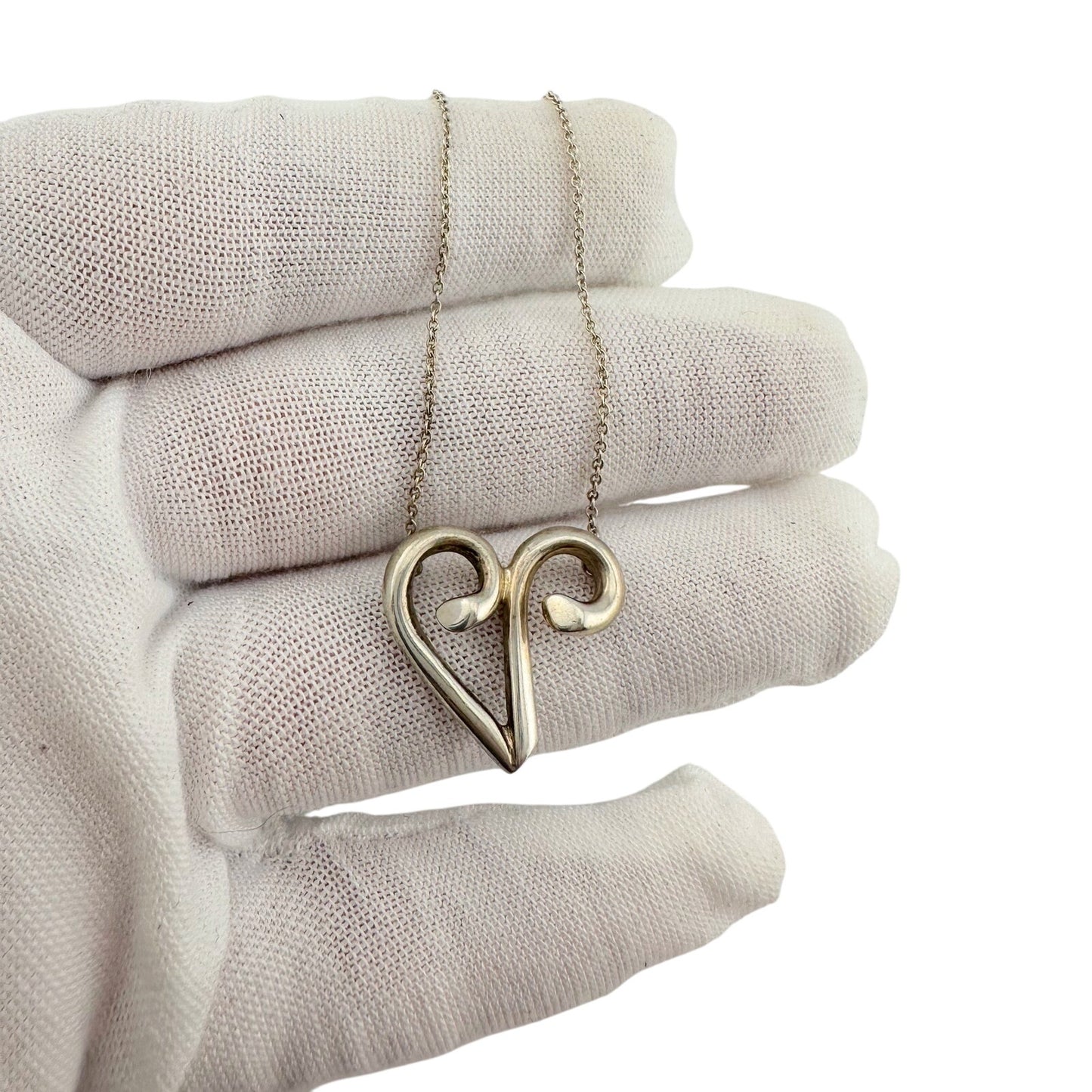 Tiffany & Co Paloma Picasso Aries Zodiac Symbol Necklace in Sterling Silver