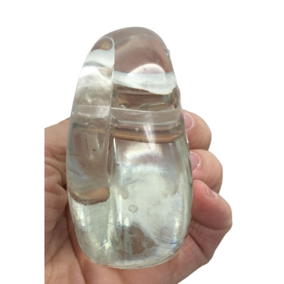 Vintage Clear Art Glass Paperweight Snail Hand Blown