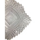 Vintage Indiana Glass Co Diamond Cut Design Square Dish w/ ruffled Edges