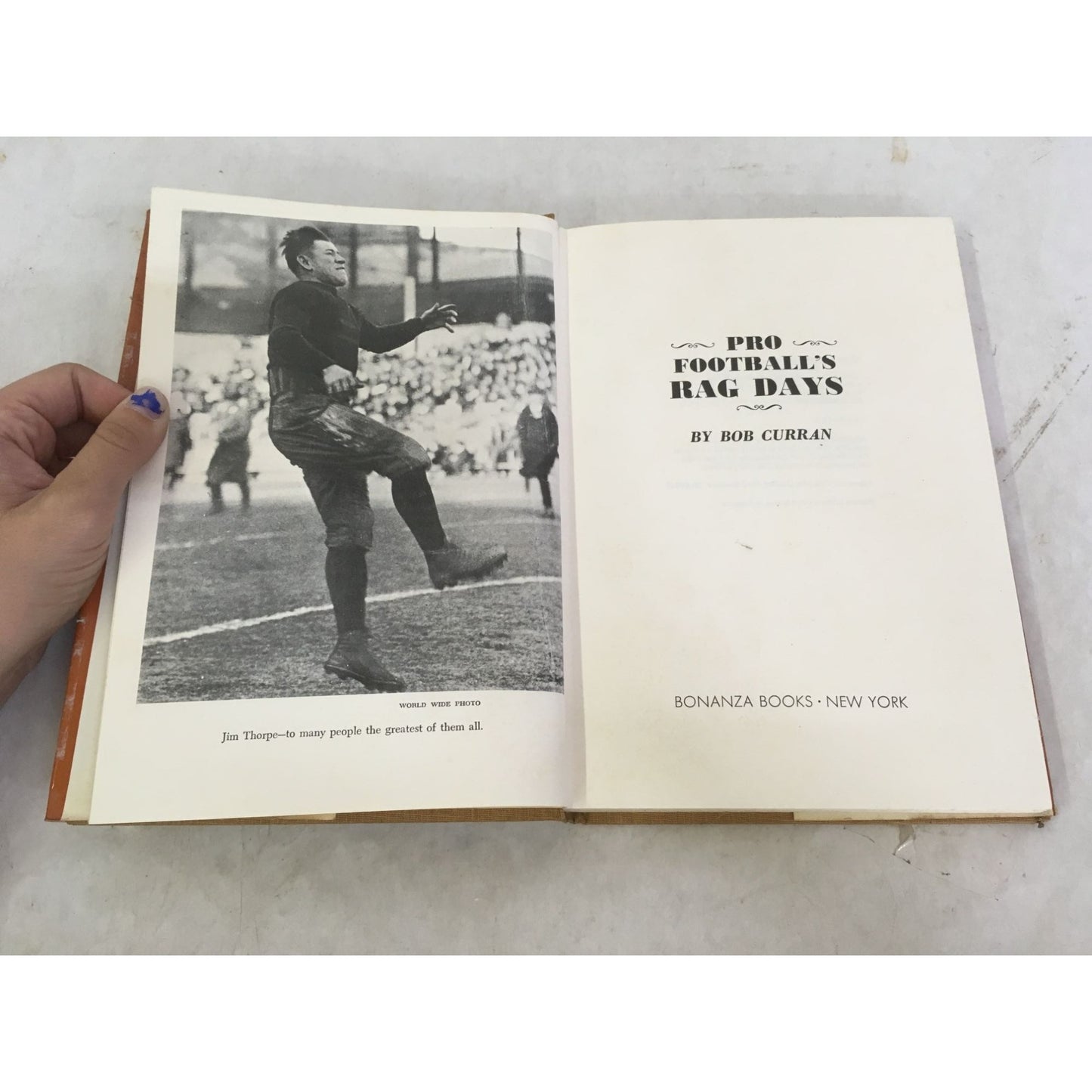 Pro Football's Rag Days Vintage Hardcover Book by Bob Curran