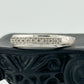 Sterling Silver Wedding Band with Diamonds and Nice Classic Detailing Size 8.25