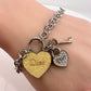 Christian Dior Silver Hear and Key Charm Bracelet with Dust Bag, Box & Documents