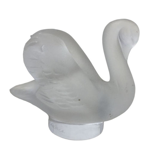 Two's Company Small Frosted Glass Swan Decorative piece Home decor/accent