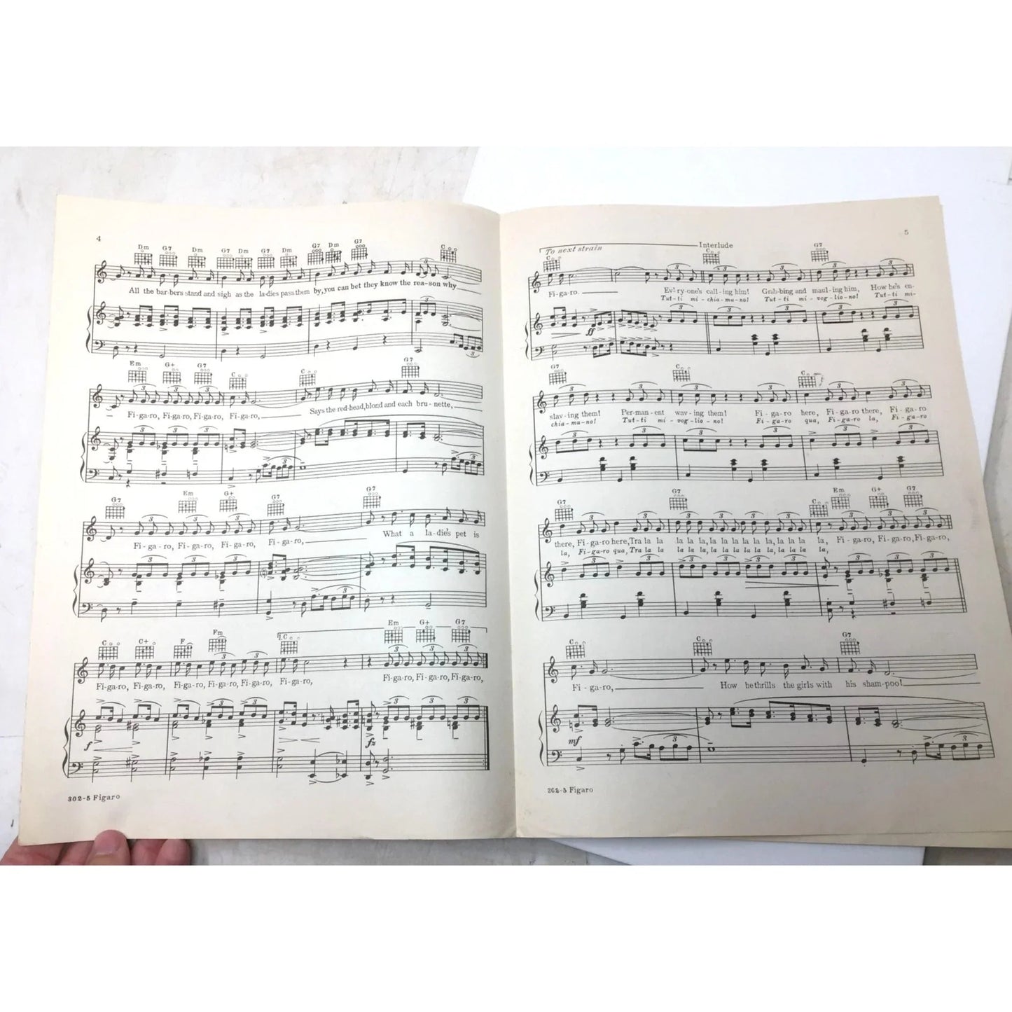 1938 Vintage Sheet Music for the song "FIGARO" - unbranded - SHEET MUSIC - A+ Stuff