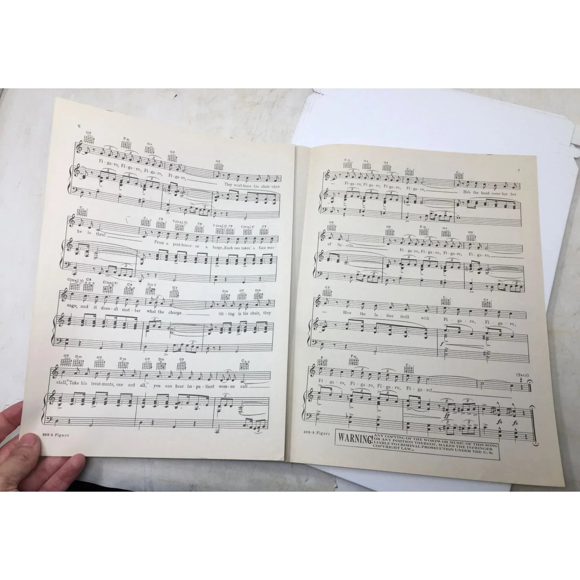 1938 Vintage Sheet Music for the song "FIGARO" - unbranded - SHEET MUSIC - A+ Stuff