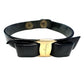 Salvatore Ferragamo Black Leather Vara Bow Bracelet with Pouch