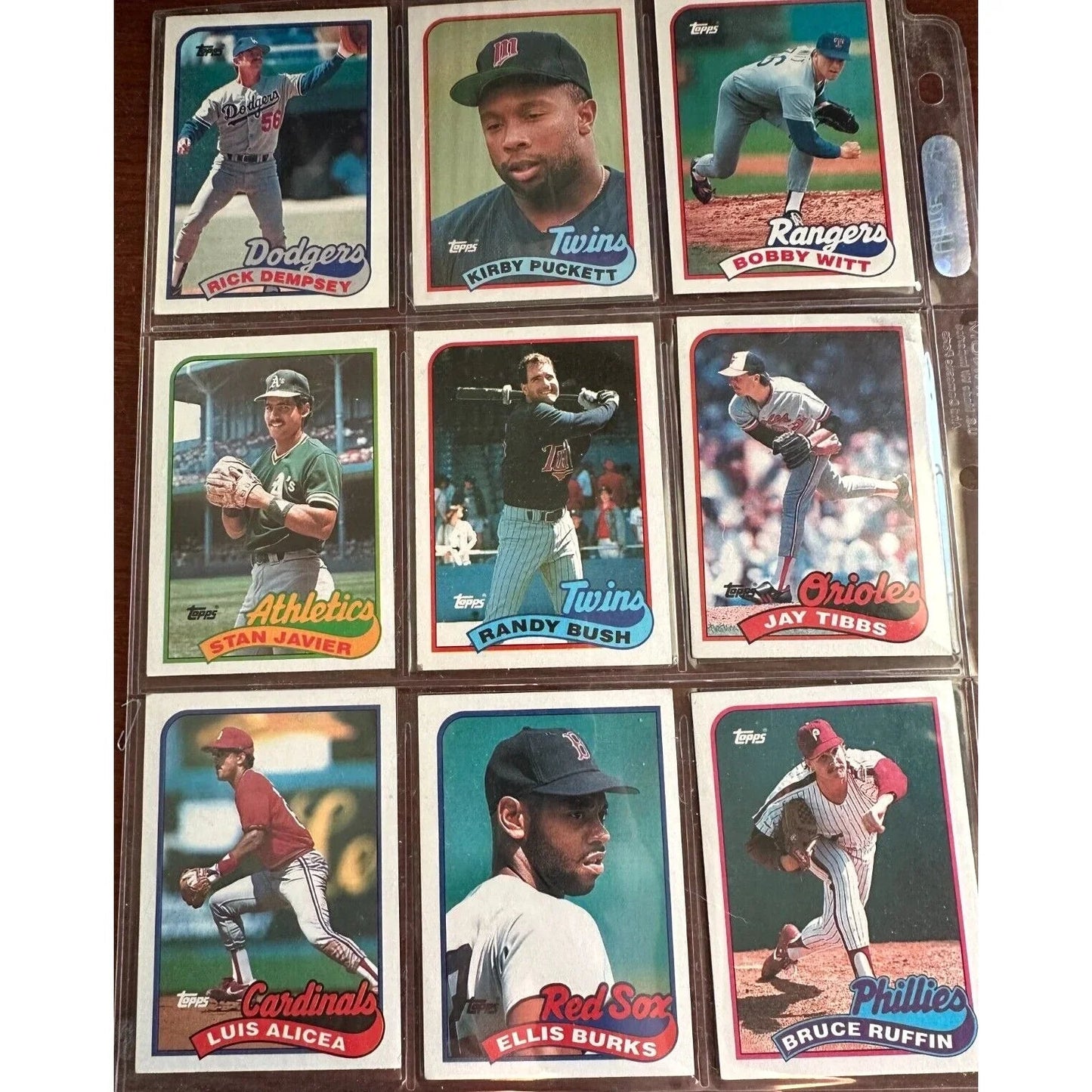 1980s & 1990 Misc MLB Baseball Cards 3 Binder Pages Lot - A+ Stuff - Collectible Trading Cards - A+ Stuff