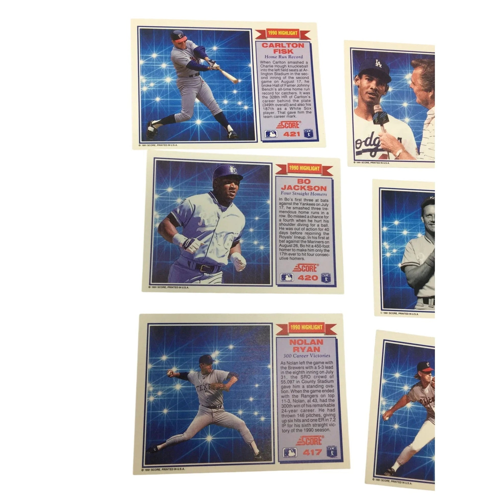 1990 Highlight Score 91 Collectible Baseball Trading Cards (6) - A+ Stuff - Collectible Trading Cards - A+ Stuff