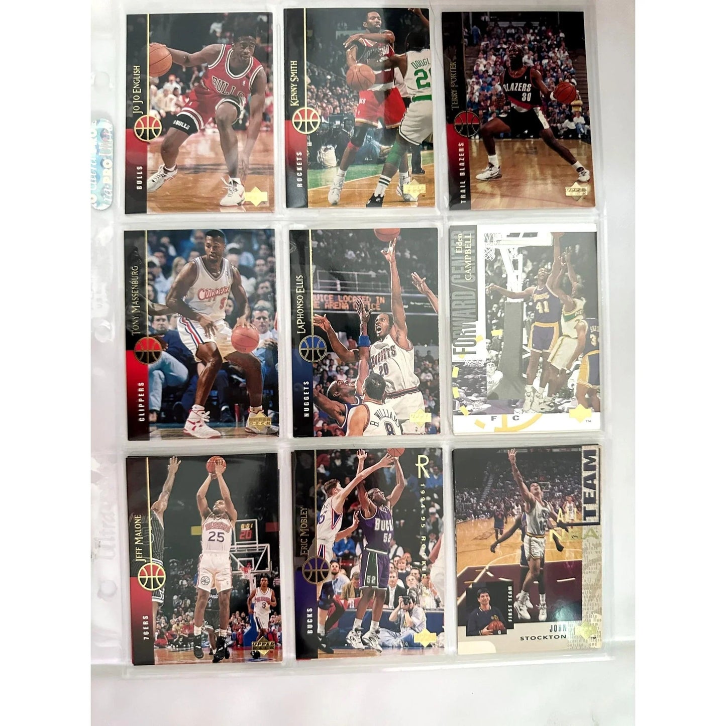 1994 - 95 Upper Deck NBA Basketball Cards Lot Featuring Jo Jo English Kenny Smith Terry Porter & Tony Massenburg - Upper Deck - A+ Stuff