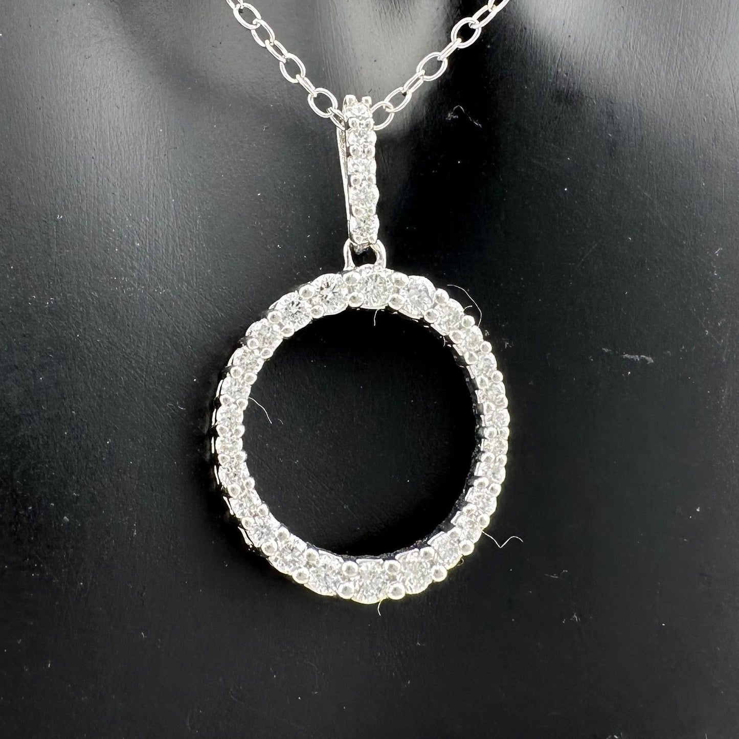 Radiant Circle of Life Eternity Necklace - 1/2 Carat Lab Created Diamonds - Sterling Silver