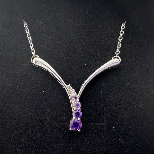 Beautiful African Amethysts graduating in size and color from pink to purples - Sterling Silver - LOVELY!