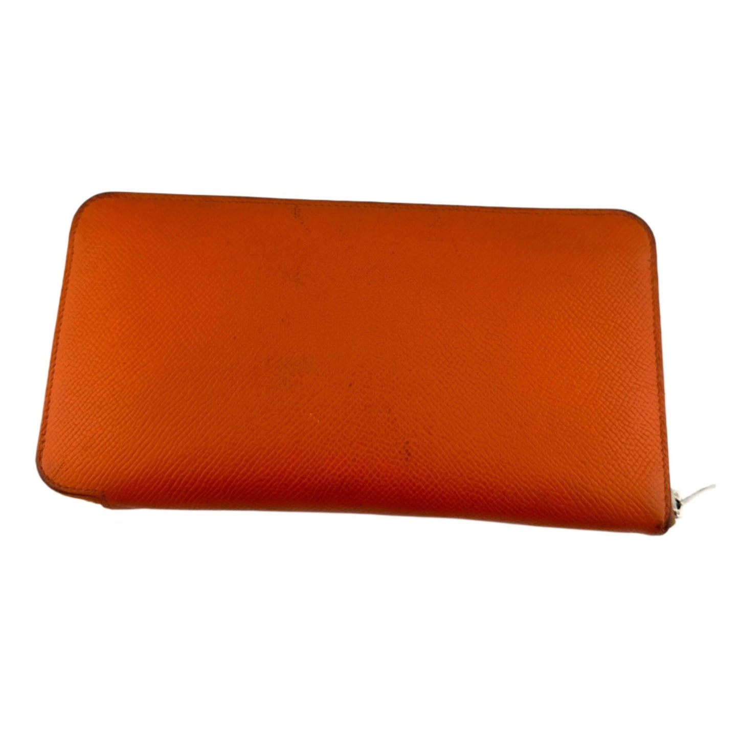 Hermès Silk in Epsom Orange Leather Long Zip Around Wallet