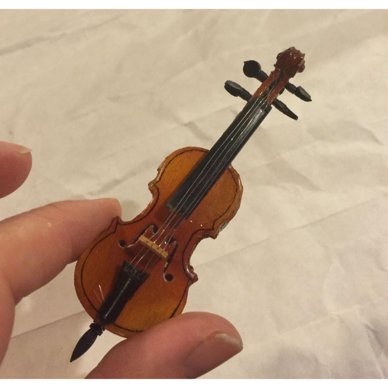 Vintage Miniature Wooden Instrument Magnets- Violin and Piano