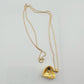 Shining Bright Natural Diamond Heart Necklace - 14kt Gold Overlay Silver