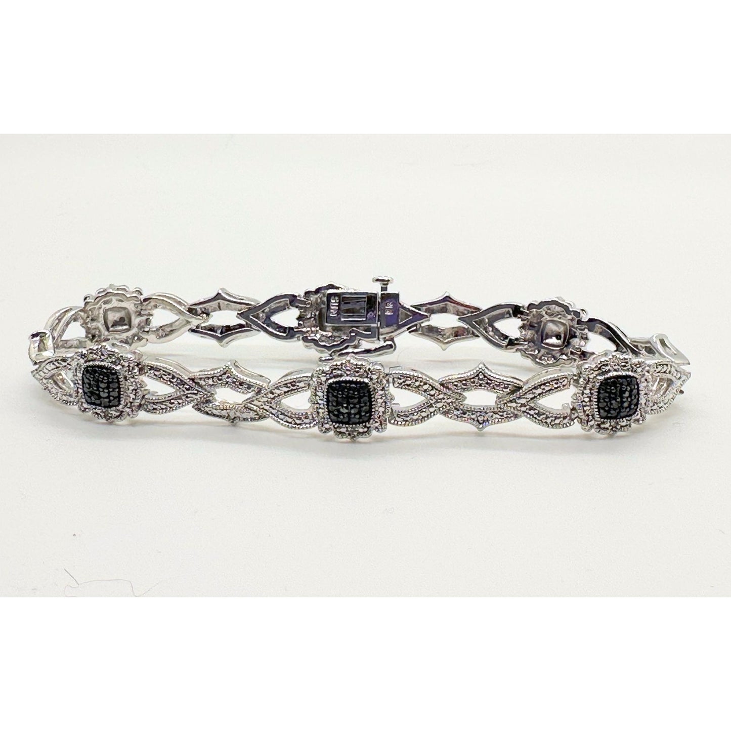 Beautifully Elegant Black and White Diamond Bracelet - Wonderful Detailing