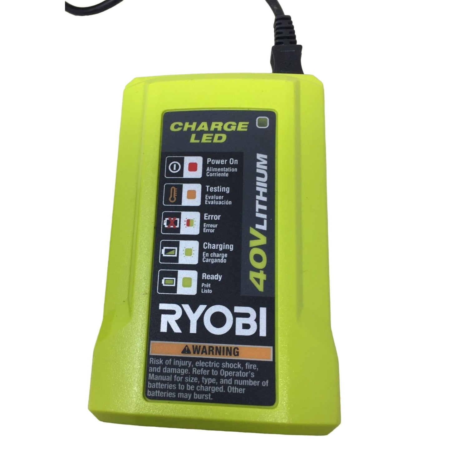 Ryobi Lithium 40 Volt Battery Charger w/ USB Plug in