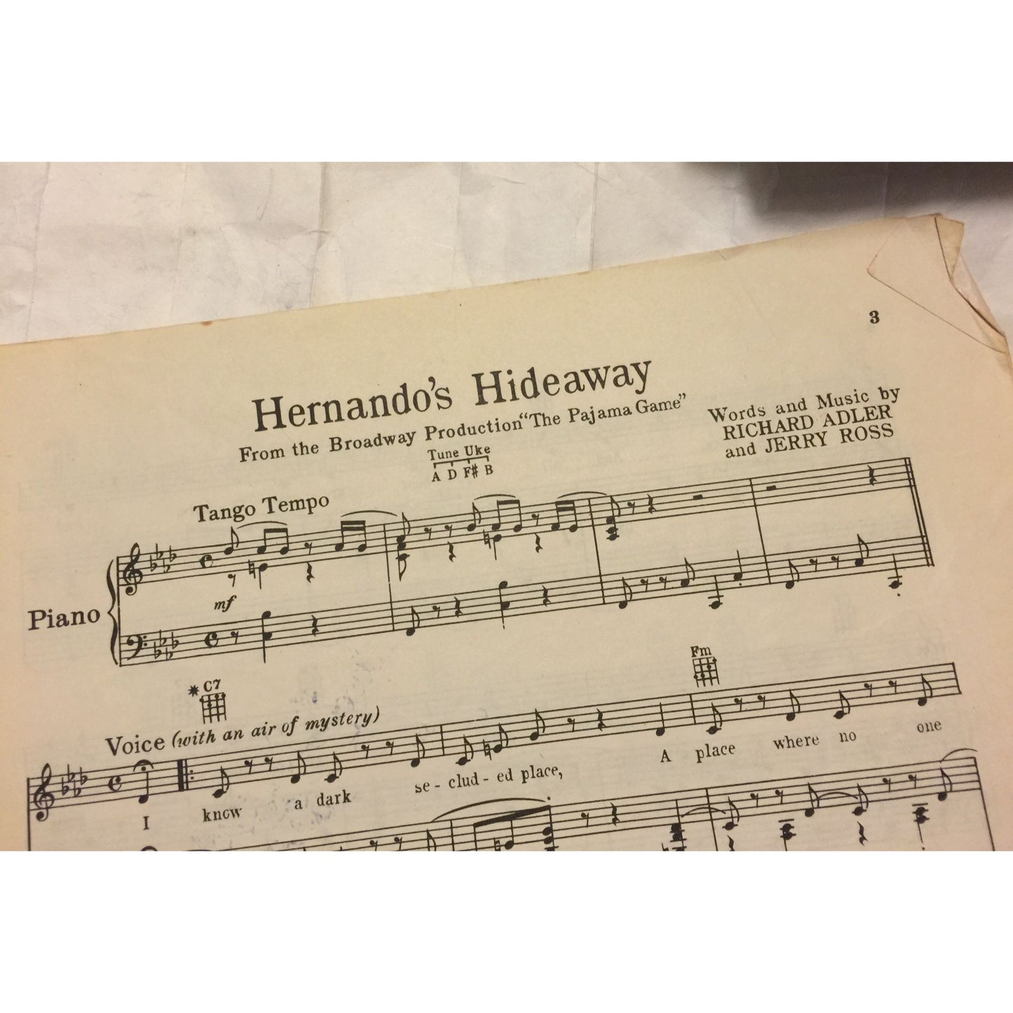 Vintage 1954 Sheet Music Book Hernando's Hideaway The Pajama Game