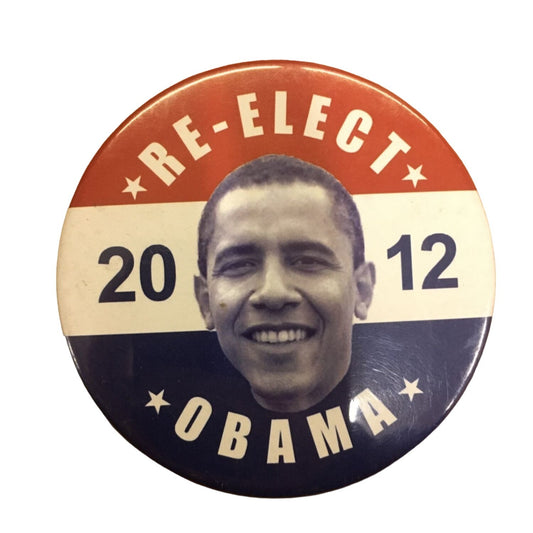 "Re-elect Obama 2012" Barack Obama Collectible Pinback Button