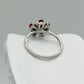 Natural Ruby Flower Ring -  Sterling Silver  - Size 7.75 - Simply Beautiful!