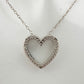 Simply Beautiful Sterling Silver Heart Necklace with Natural Diamond Accents