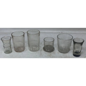 Set of 6 Random Assorted Clear Glass Shot Glasses/Cups