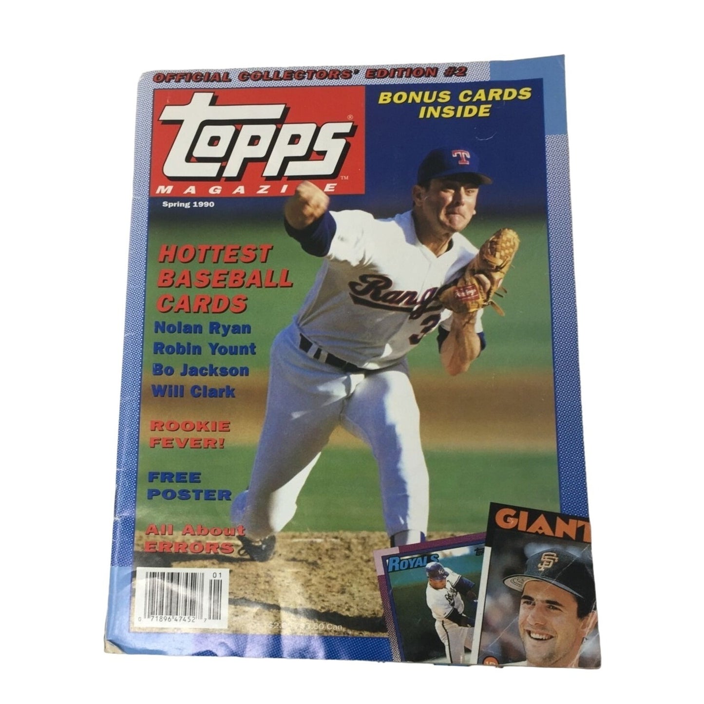 Vintage Spring 1990 Topps Magazine with Bonus Cards Inside!