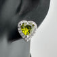 Beautiful Green Peridot Heart Necklace and Earrings Set