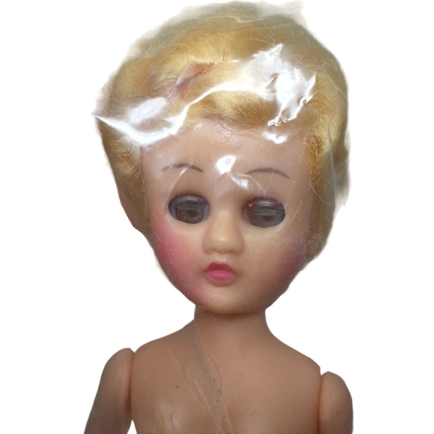 Vintage Fibre-Craft Quality Products Half Doll with Moving Eyes- Blonde Hair