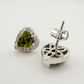 Beautiful Green Peridot Heart Necklace and Earrings Set