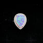 Vibrant Pink Opal Teardrop Ring - Size 7