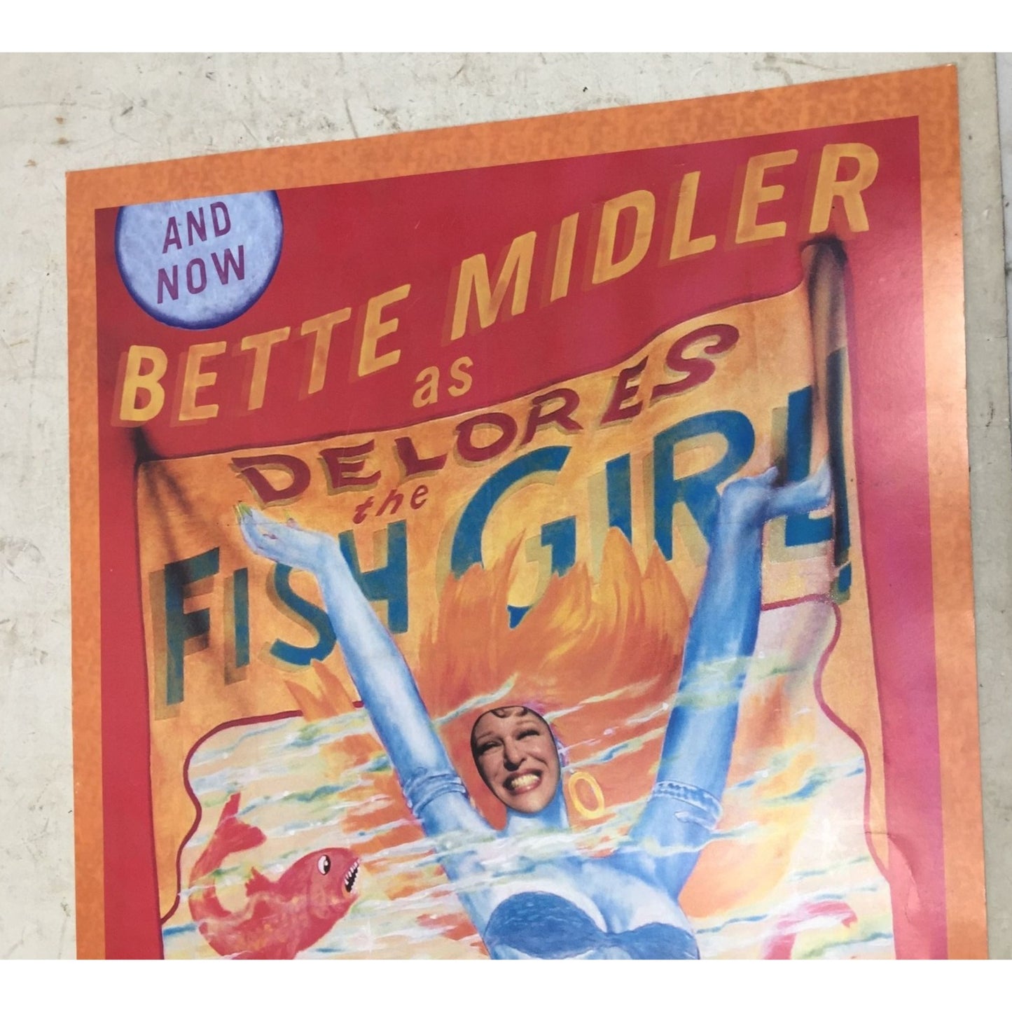 Vintage 2004 Bette Midler As Delores the Fish Girl Concert Poster 19x13 inches