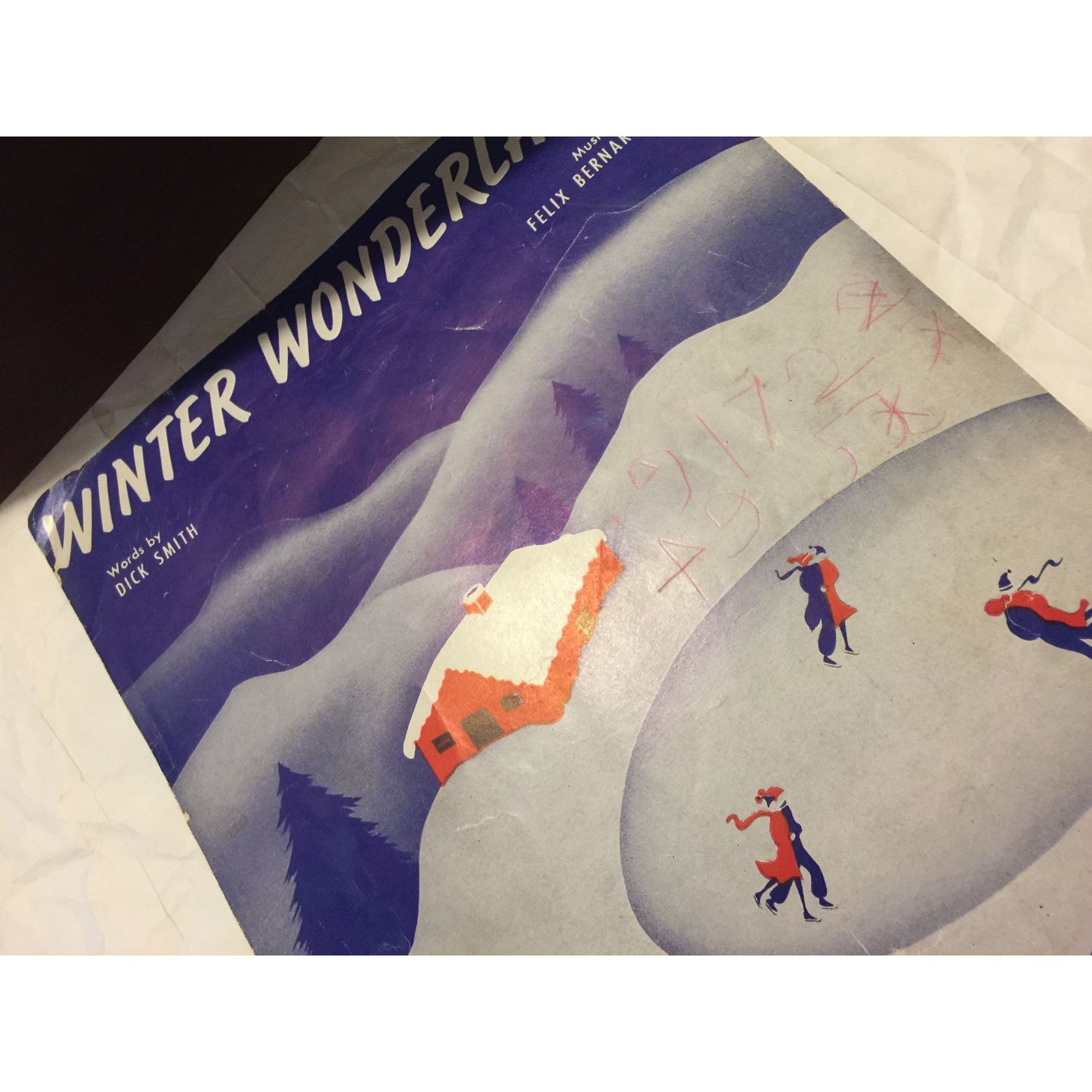 Vintage Sheet Music Winter Wonderland Words by Dick Smith- Music by Felix Bernard