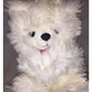 Vintage White Stuffed Animal Bear in GANZ Webkinz knapsack carrier