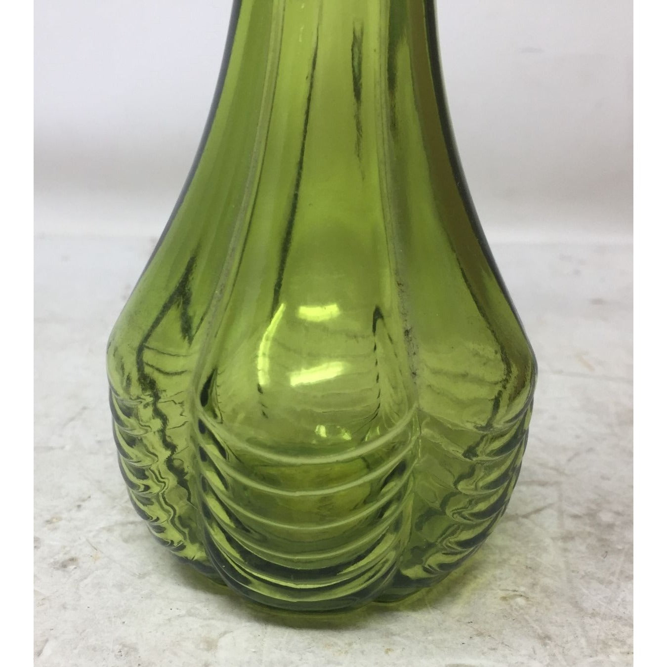 Vintage Green Glass Avon Honeysuckle Foaming Bath Oil Bottle - EMPTY