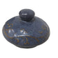 Navy Blue Ceramic Lidded Teapot with Swirl/Leaf Design (about 6 inches tall)