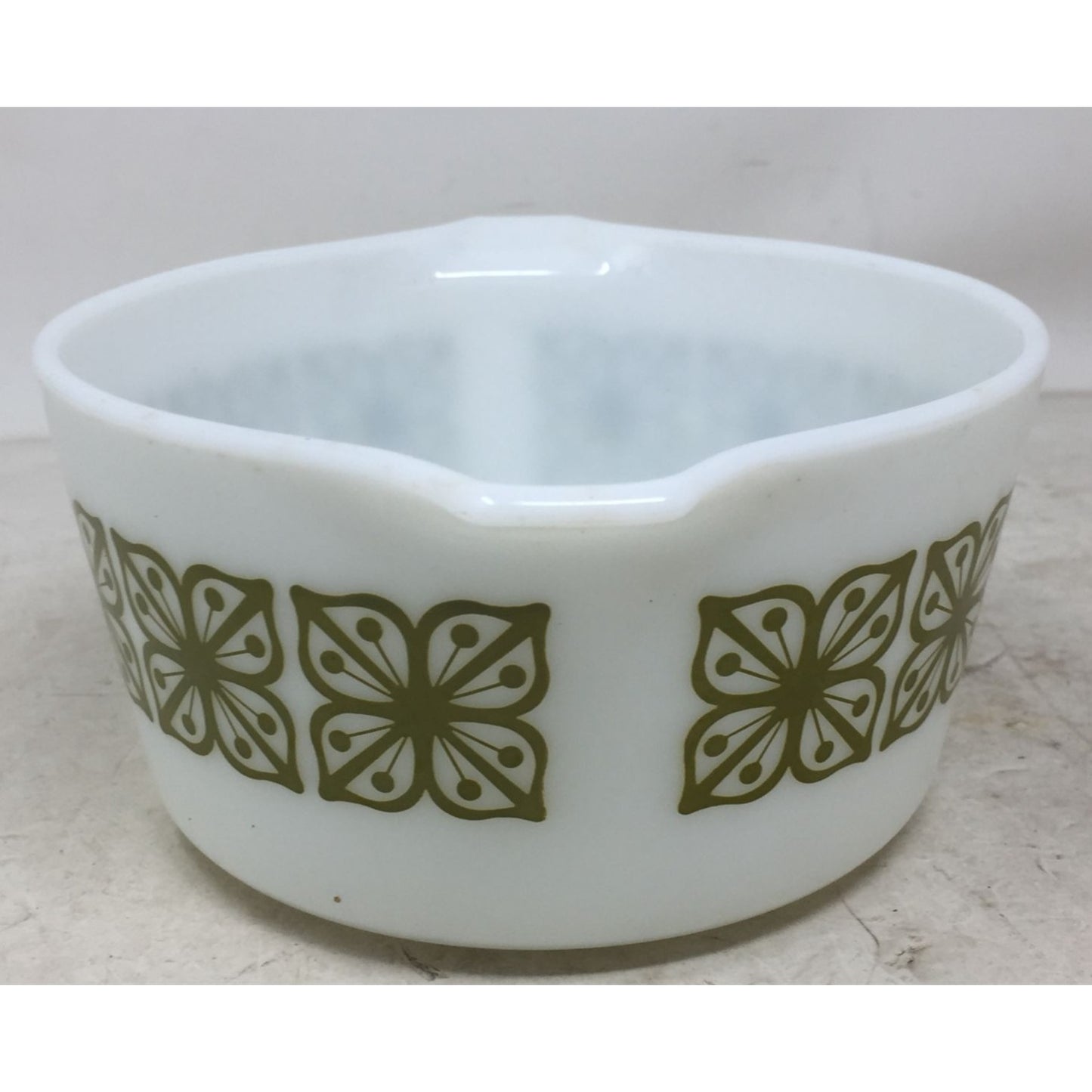 Vintage White/Green Pyrex Casserole Dish