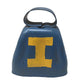 Handmade Blue & Yellow Hand Bell w/ Letter I on One Side & Lightning Bolt on the other