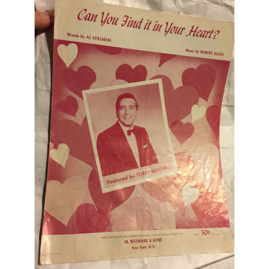 Can You Find It In Your Heart? By Al Stillman & Robert Allen Vintage sheet music