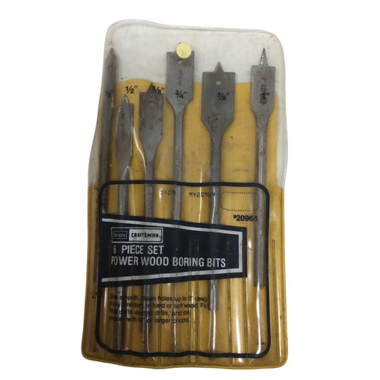 Vintage Craftsman 6 Piece Power Wood Boring Bits Set, model number 9-20964 Craftsman  A+ Stuff Tools