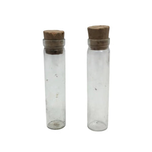 2 Mini Clear Glass Wishing Bottles/Vials with Corks