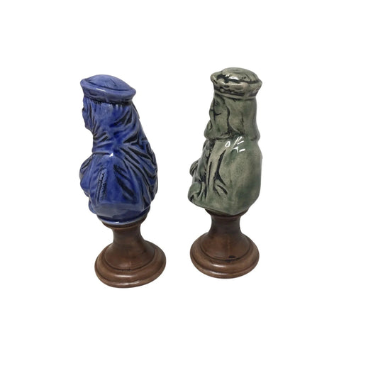 2 Vintage Ceramic Hand Painted Chess Piece Figurines (King and Queen) - A+ Stuff - Figurines - A+ Stuff