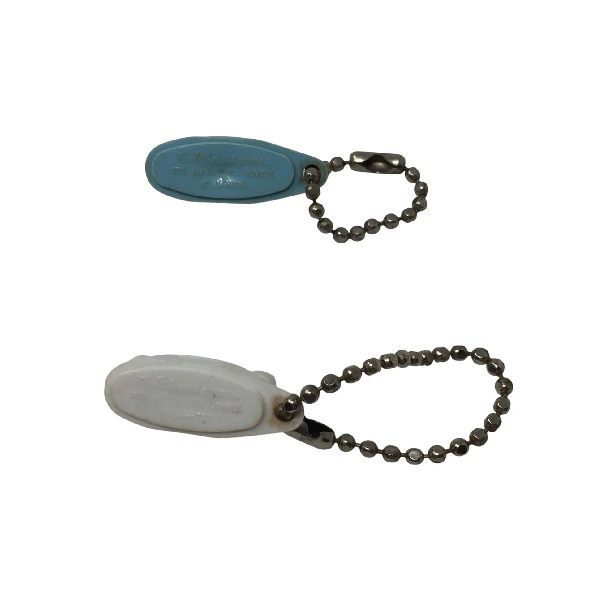 (2) Vintage Princess Phone Key Chains in White and Blue - A+ Stuff - Collectibles - A+ Stuff