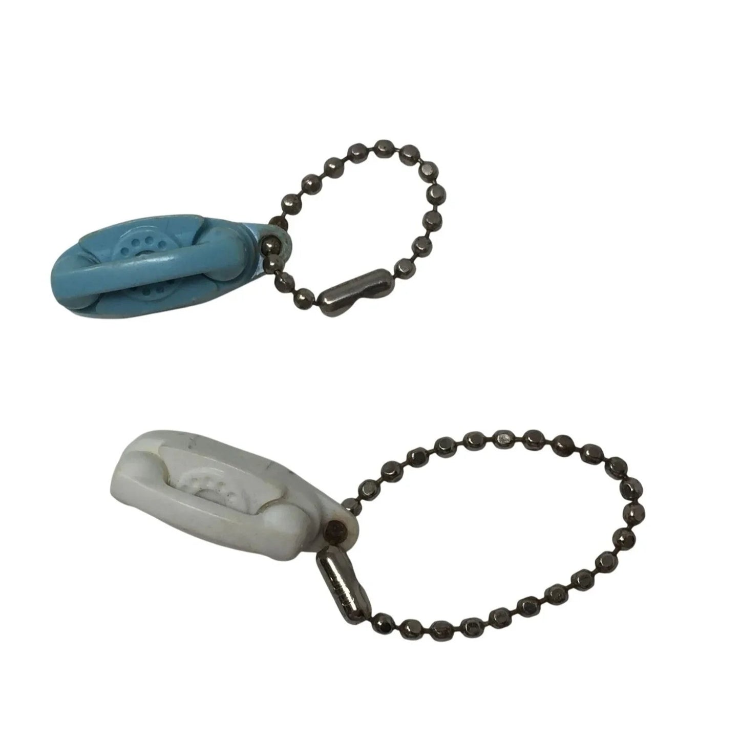 (2) Vintage Princess Phone Key Chains in White and Blue - A+ Stuff - Collectibles - A+ Stuff