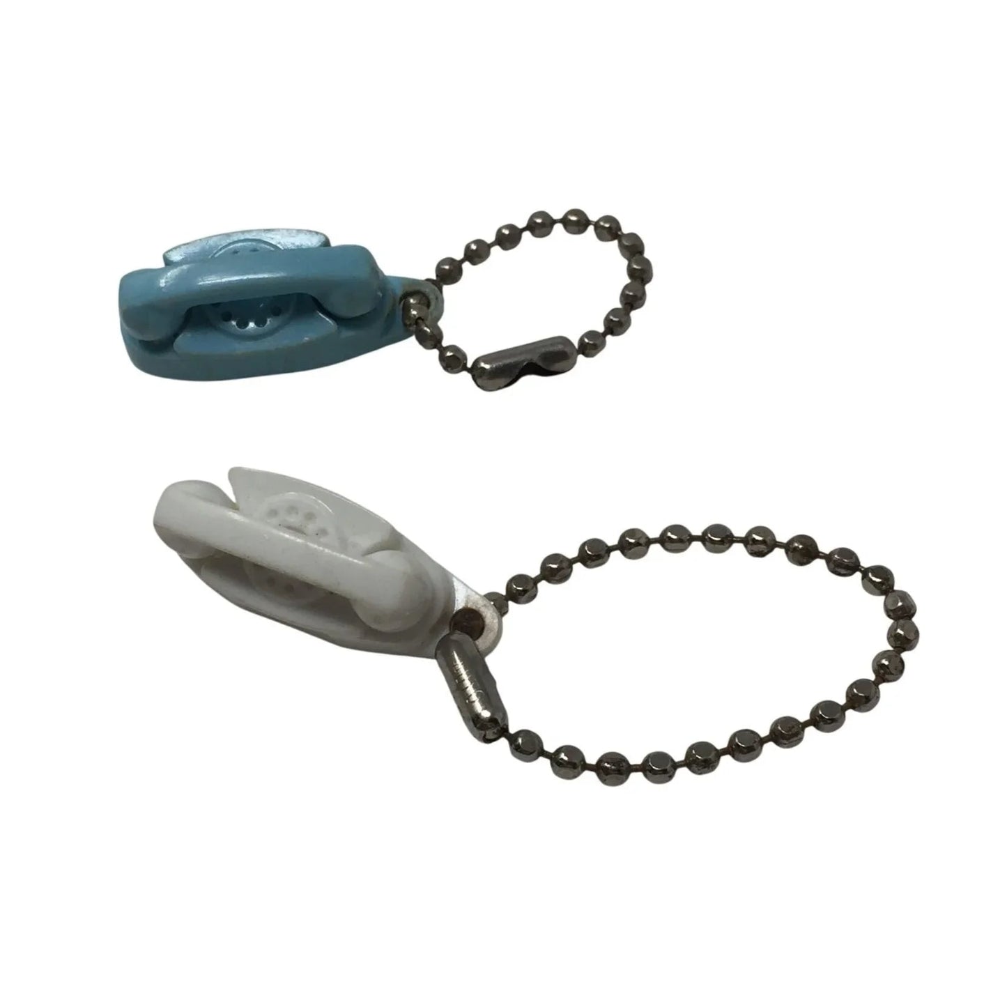 (2) Vintage Princess Phone Key Chains in White and Blue - A+ Stuff - Collectibles - A+ Stuff