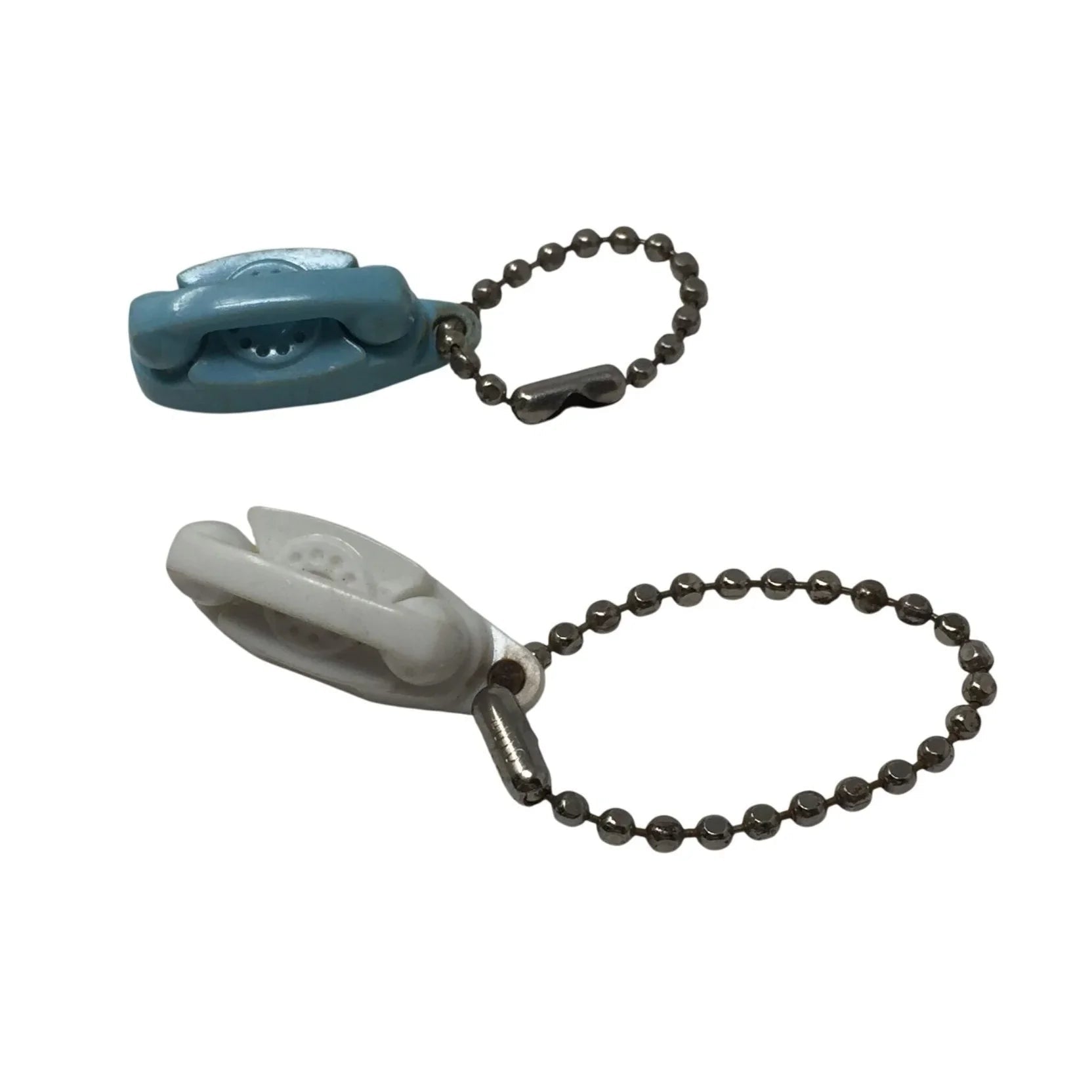 (2) Vintage Princess Phone Key Chains in White and Blue - A+ Stuff - Collectibles - A+ Stuff