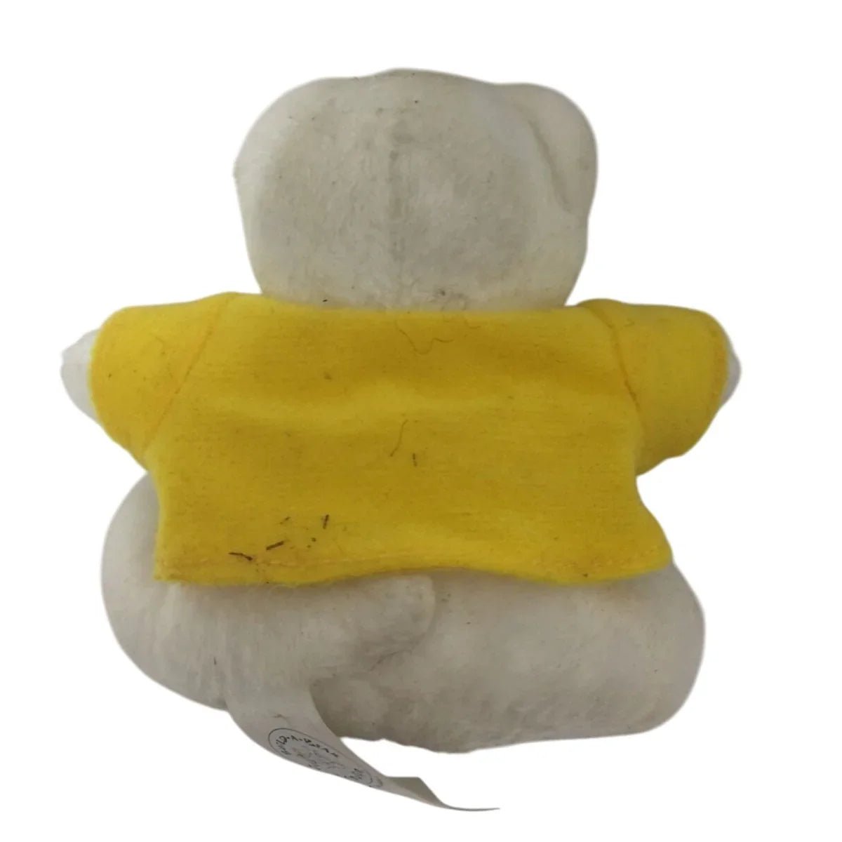 2006 Build A Bear Miniature White Cuddly Teddy Bear Wearing Yellow/Black Tee Shirt - build a bear - Plush Toys / Stuffed Animals - A+ Stuff
