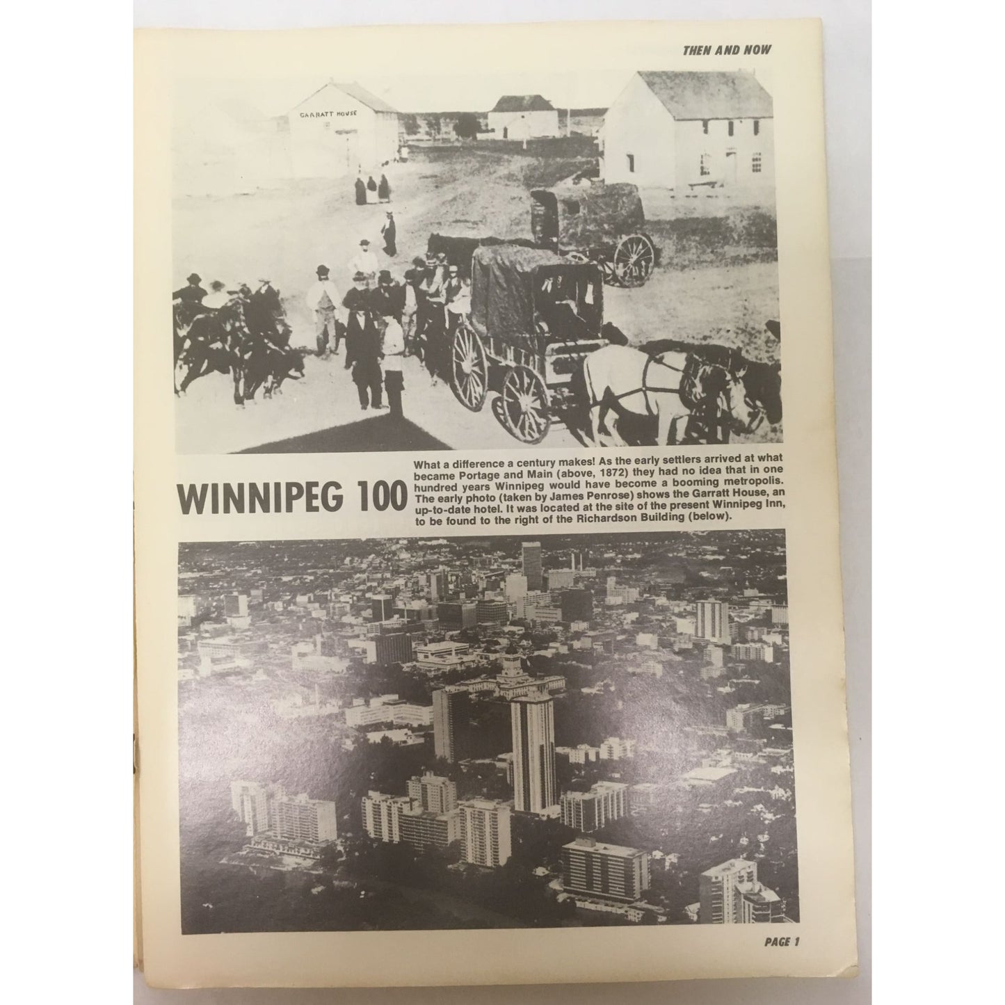 Winnipeg 100: Winnipeg Free Press 100 Year Pictorial History of Winnipeg book