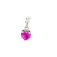 10kt White Gold Pink Sapphire Heart Dangle Earrings