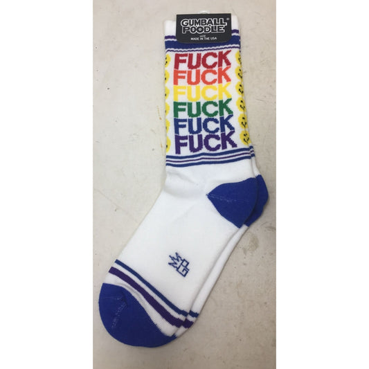 F*ck You Smiley Face Gumball Poodle New Adult Unisex One Size Fits Most Socks